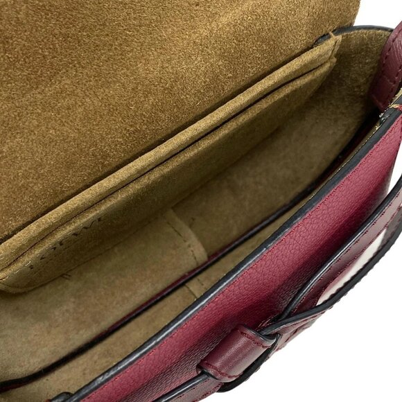 LOEWE Mini Gate Bag - Raspberry Wine Soft Grain Calfskin Shoulder Bag - Picture 7 of 15